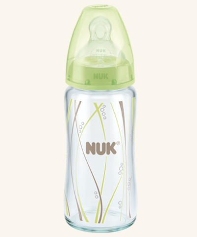 NUK First Choice Plus Glas-Babyflasche mit Silikonsauger
